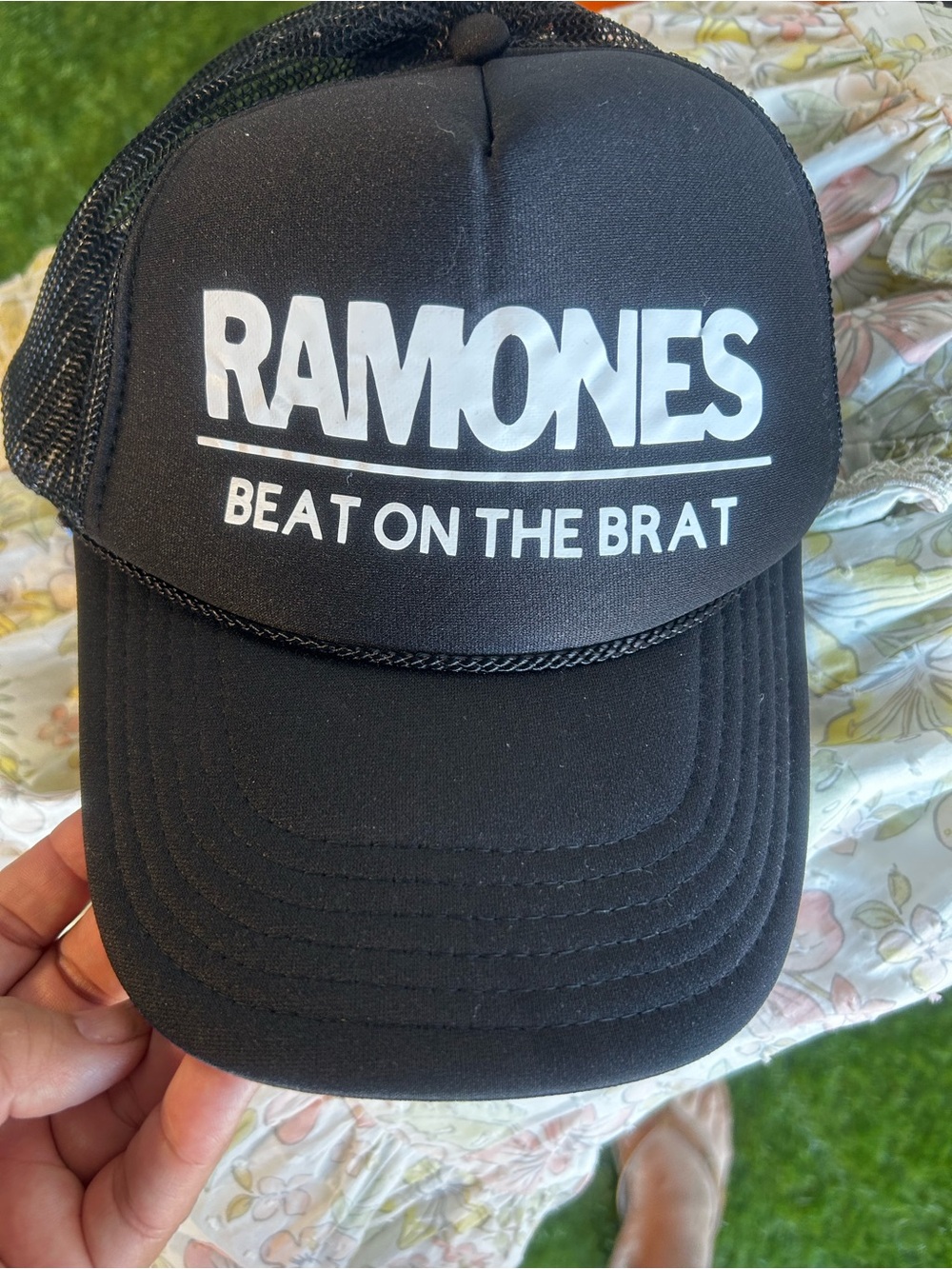 Ramones Beat on the Brat Trucker Hat Black OTTO Mesh Snapback Punk Rocking